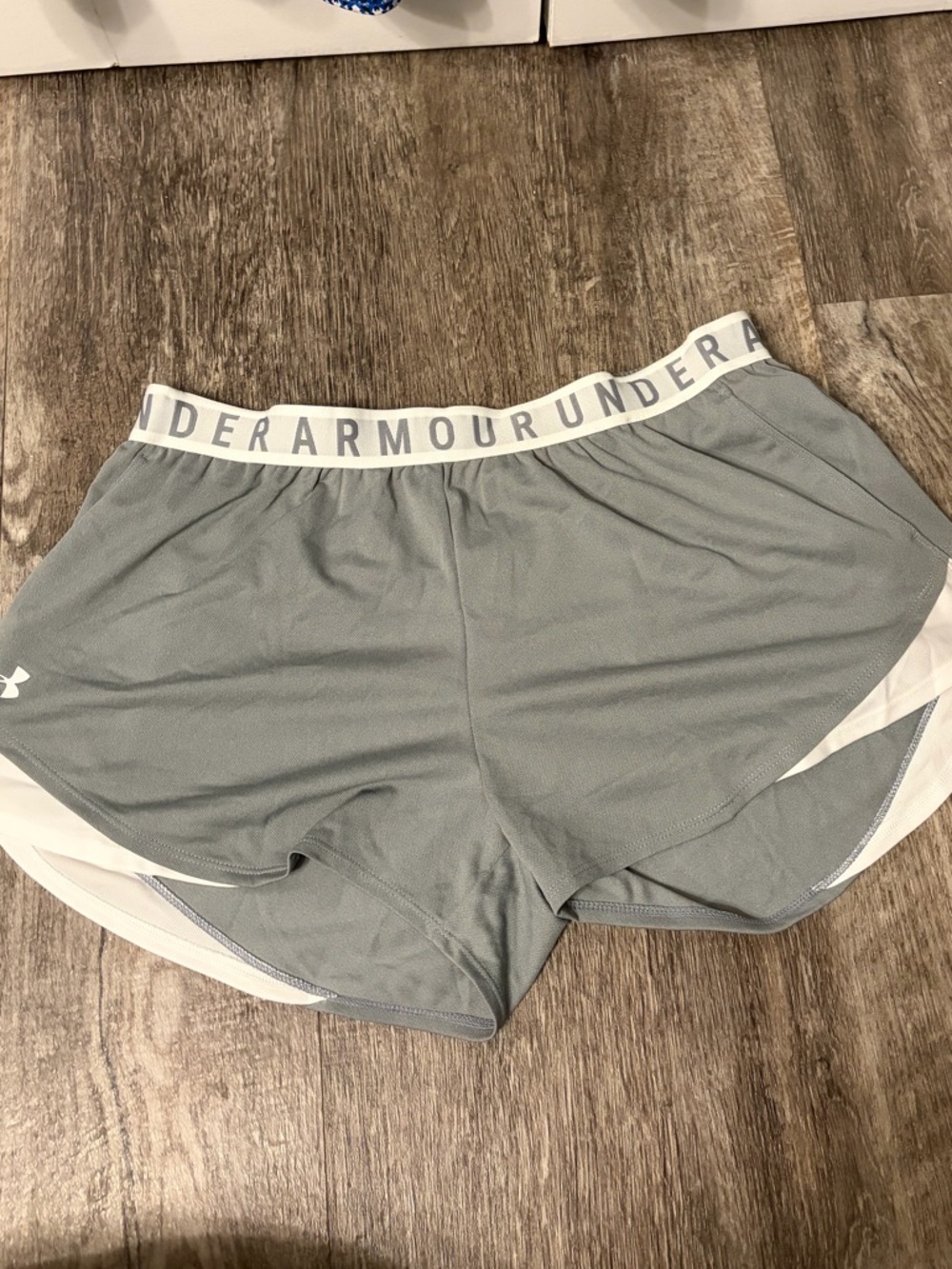 Under Armour Gray and White Women's Athletic Shorts